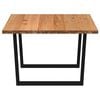 vidaXL Dining Table Light brown oak tabletop, black steel legs