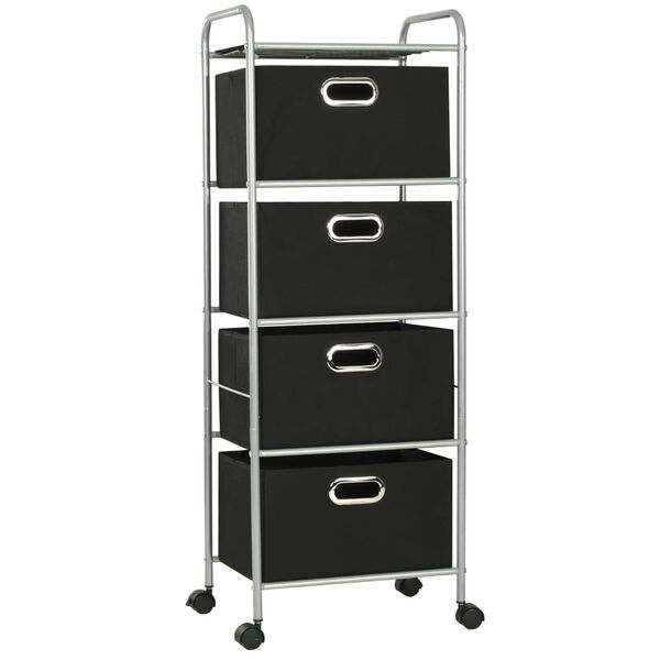 vidaXL Storage Rack Unit Black and Silver