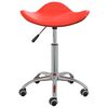 vidaXL Dining Chair Red Faux leather, chromed steel Adjustable