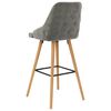 vidaXL Bar Chair Set of 2 Light Grey Velvet One Size Footrest