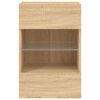 vidaXL TV Wall Cabinet Sonoma oak Engineered wood, glass Medium