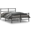 vidaXL Metal Bed Frame without Mattress with Footboard&nbsp;Black 55.1"x78.7"