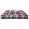 vidaXL Pallet Cushion Red Check Pattern 47.2"x31.5"x4.7" Fabric
