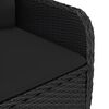 vidaXL Bistro Set Black Poly rattan, steel, glass, fabric (100% polyester)