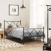 vidaXL Bed Frame Black Steel Single Rectangular Traditional Durable