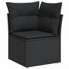 vidaXL Garden Sofa Set Black PE rattan, powder-coated steel, tempered glass