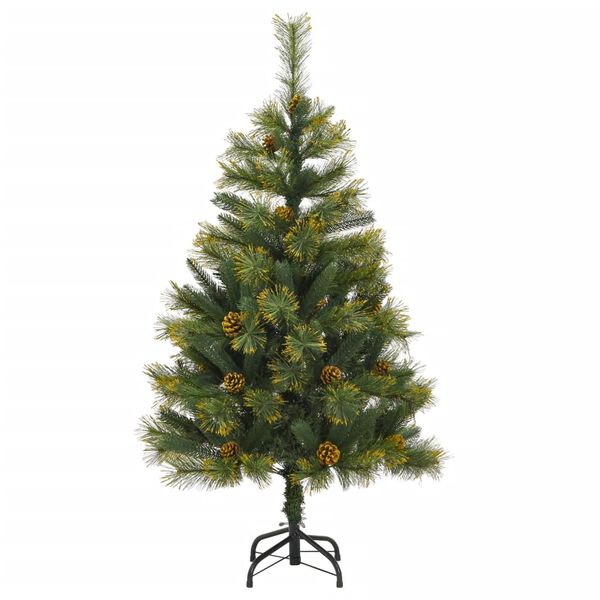 vidaXL Artificial Hinged Christmas Tree Green PVC, PE, Metal 4.9 feet
