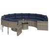 vidaXL Patio Sofa Gray PE rattan Large UV-resistant materials