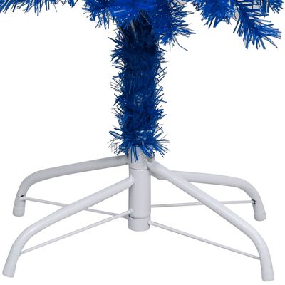 vidaXL Artificial Pre-lit Christmas Tree with Stand Blue 94.5" PVC