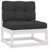 vidaXL Garden Lounge Set White, Anthracite Solid pine wood, 100% polyester
