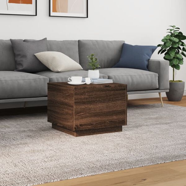 vidaXL Coffee Table Brown Oak Engineered wood 19.7x19.7x15.7 in