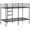 vidaXL Bunk Bed Black Steel, mesh fabric Twin Bunk Bed Rectangular