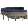 vidaXL Patio Sofa Gray, Navy Blue