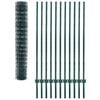 vidaXL Euro Fence Steel 65.6x4.9' Green