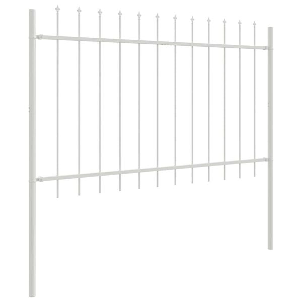 vidaXL Garden Fence White 5.58 x 3.28 ft Powder-coated Steel