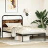 vidaXL Bed Frame Smoked Oak Steel Twin Bed Frame Rectangular Durable