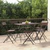 vidaXL Folding Bistro Chair Set of 6 Brown PE rattan, powder-coated steel