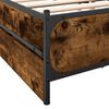 vidaXL Bed Frame Smoked oak Engineered wood, Steel Double Bed Frame