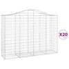 vidaXL Gabion Basket Set of 20 Silver Galvanized iron