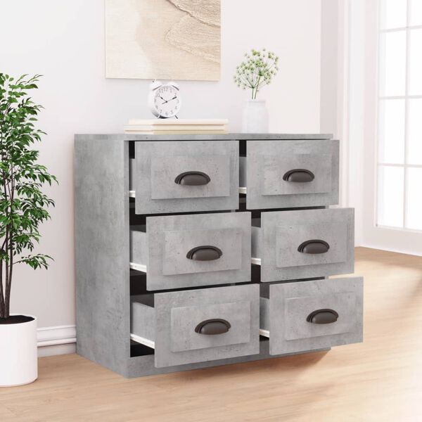 vidaXL Sideboard Concrete Gray Engineered Wood Small Sideboard