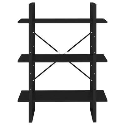 vidaXL Book Cabinet Black 31.5"x11.8"x41.3" Engineered Wood