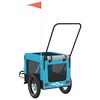 vidaXL Pet Bike Trailer Blue and Black Oxford fabric, Iron, PVC Standard