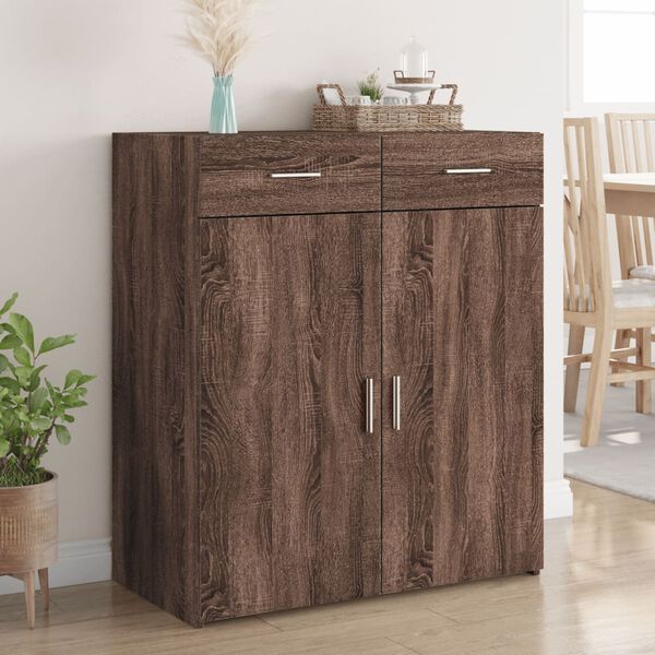 vidaXL Sideboard Brown Oak 31.5"x16.7"x36.6" Engineered Wood