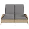 vidaXL Sun Lounger Beige PE rattan 44.9x80.7x28.7 in