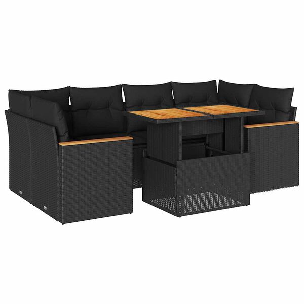 vidaXL Garden Sofa Set Black