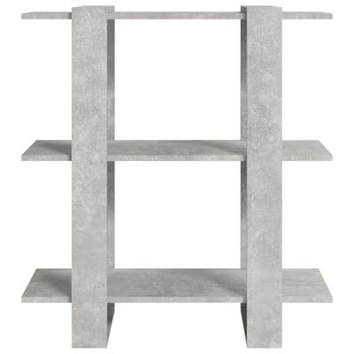 vidaXL Book Cabinet/Room Divider Concrete Gray 31.5"x11.8"x34.3"