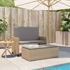 vidaXL Patio Bench with Cushions and Footstool Beige Poly Rattan