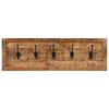 vidaXL Coat Rack Natural Brown Solid Mango Wood, Iron Medium Wall Mount