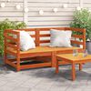 vidaXL Garden Sofa Wax Brown Solid Pine Wood Medium Modular