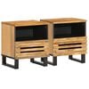 vidaXL Bedside Cabinet Set of 2 Rough Mango