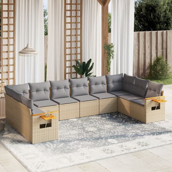 vidaXL Garden Sofa Set Beige