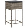 vidaXL Garden Bar Set Grey PE rattan, powder-coated steel Standard