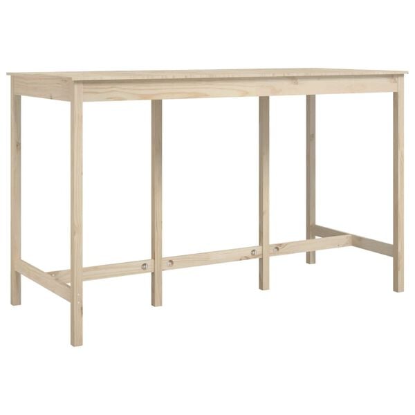 vidaXL Bar Table Natural Wood Solid pinewood Standard Bar Table Size