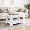 vidaXL Coffee Table White Engineered wood, glass 28.7 x 20.9 x 17.7 in