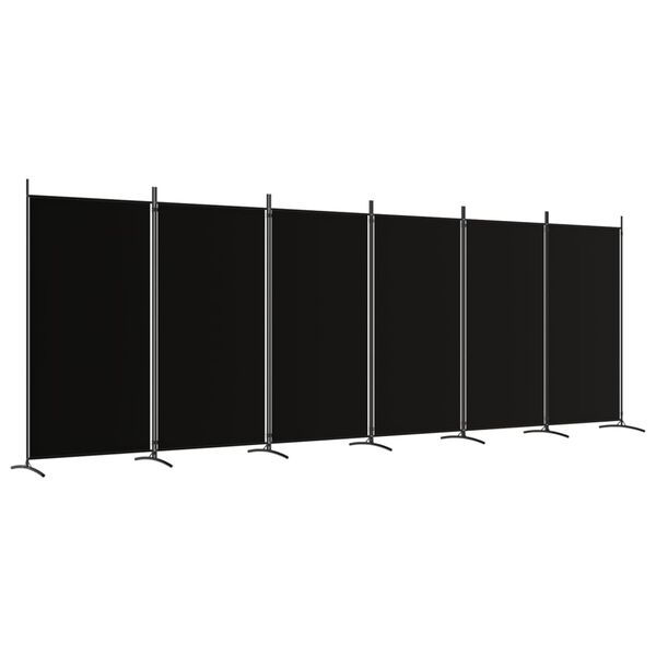 vidaXL 6-Panel Room Divider Black 204.7"x70.9" Fabric