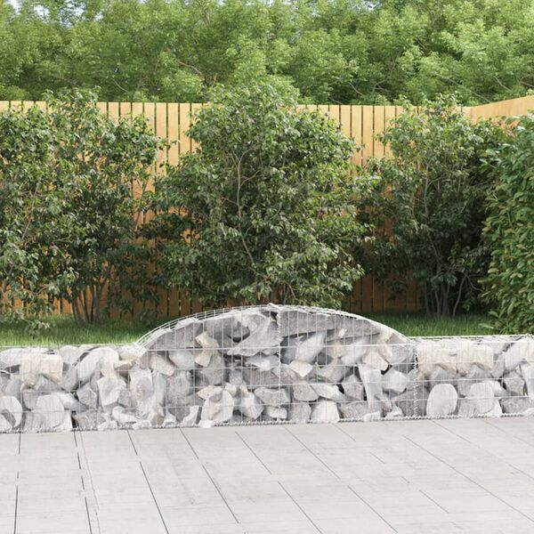 vidaXL Gabion Basket Set of 4 Silver Galvanized steel Large Durable
