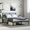 vidaXL Bed Frame Black Powder-Coated Steel Full Bed Frame Rectangular