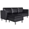 vidaXL Sectional Sofa 3-Seater Artificial Leather Black
