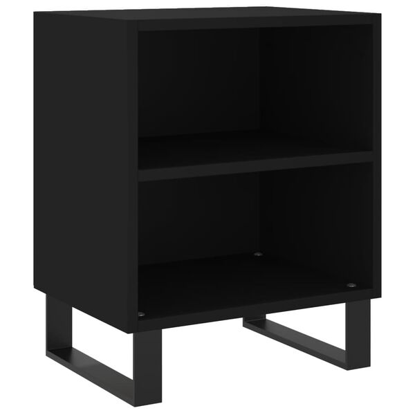 vidaXL Bedside Cabinet Set of 2 Black Engineered wood Medium