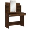 vidaXL Dressing Table Brown oak Engineered wood, glass 37.8x15.7x55.9 in