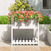 vidaXL Planter White Solid pine wood Medium Planter Rectangular