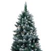 vidaXL Christmas Tree Green and white PVC, steel Large
