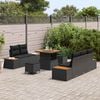 vidaXL Garden Sofa Set 8 pcs Black Poly Rattan