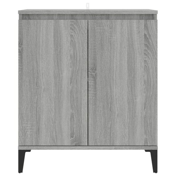 vidaXL Sideboard Grey Sonoma Engineered wood, Metal Medium Sideboard