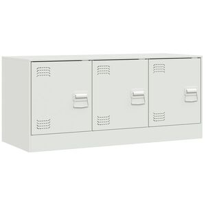 vidaXL TV Cabinet White Cold-rolled steel Compact TV Cabinet