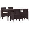 vidaXL Garden Dining Set 5 pcs Brown Polt rattan